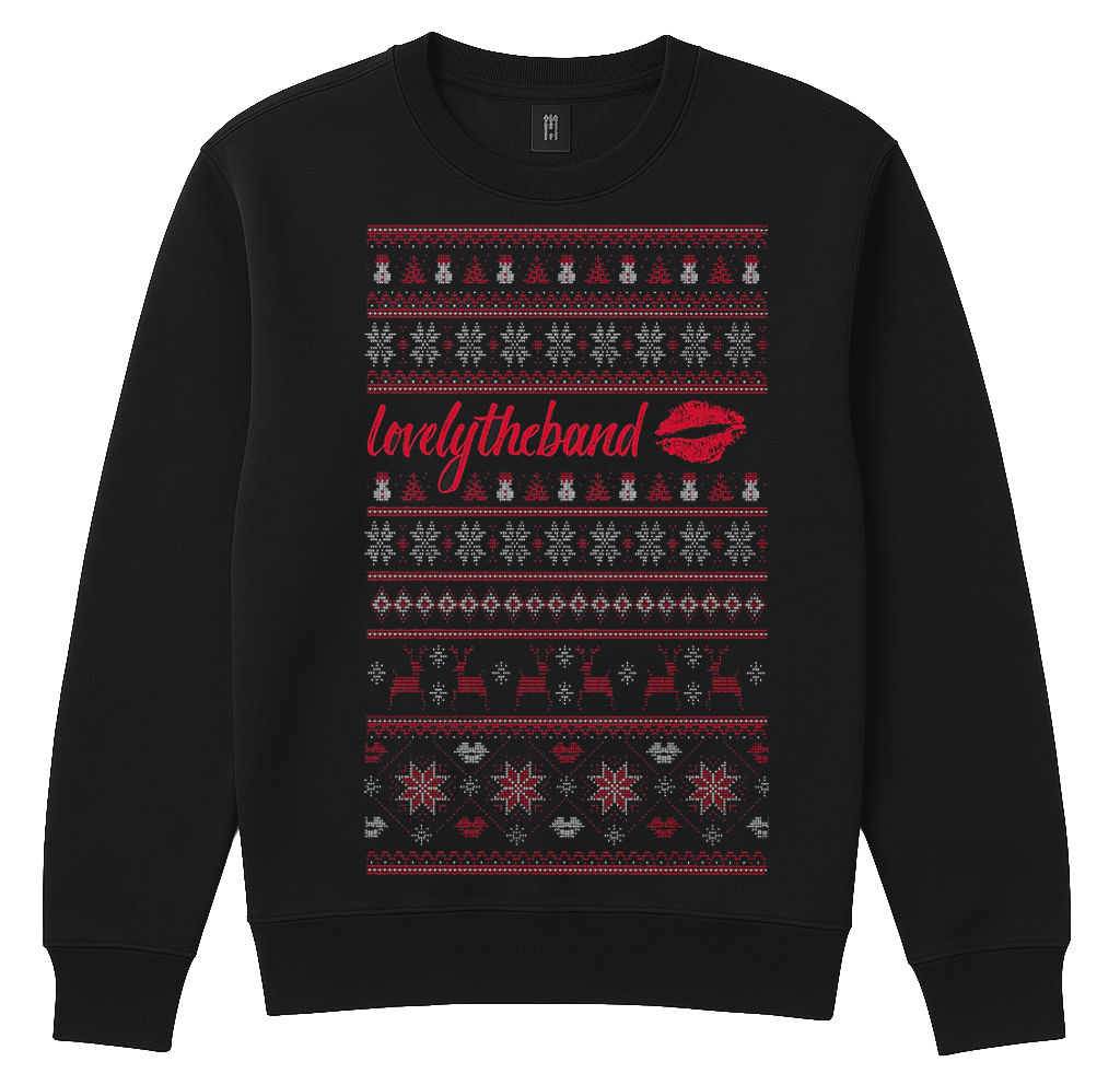 LICENSED LOVELY THE BAND HOLIDAY CREWNECK BLACK - SNC25
