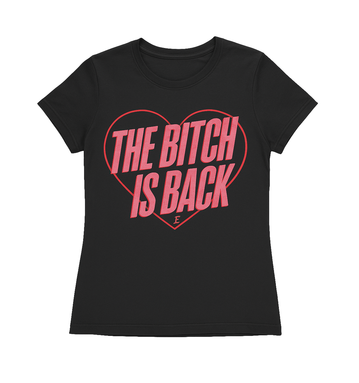 JUNIOR GIRLS ELTON JOHN SCRIPT T-SHIRT BLACK PINK - BITCH BACK