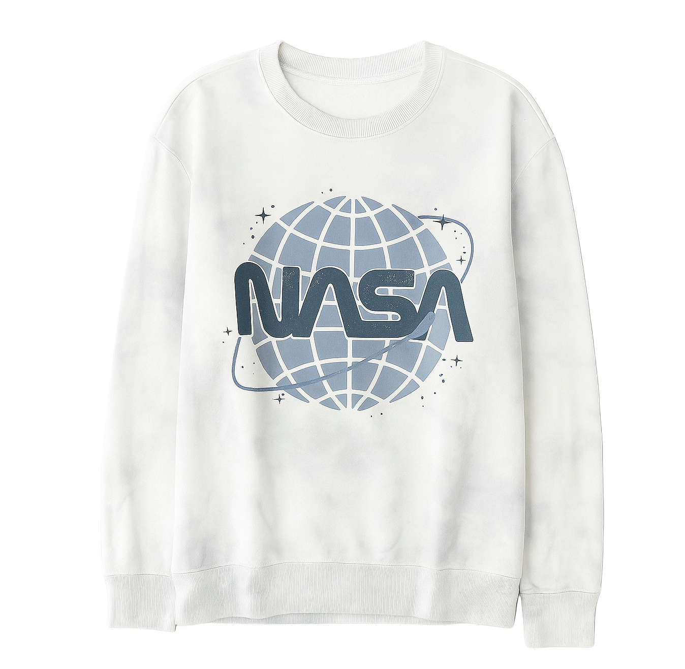 JUNIOR GIRLS NASA CREWNECK SWEATSHIRT WHITE LUNAR - NASA0589