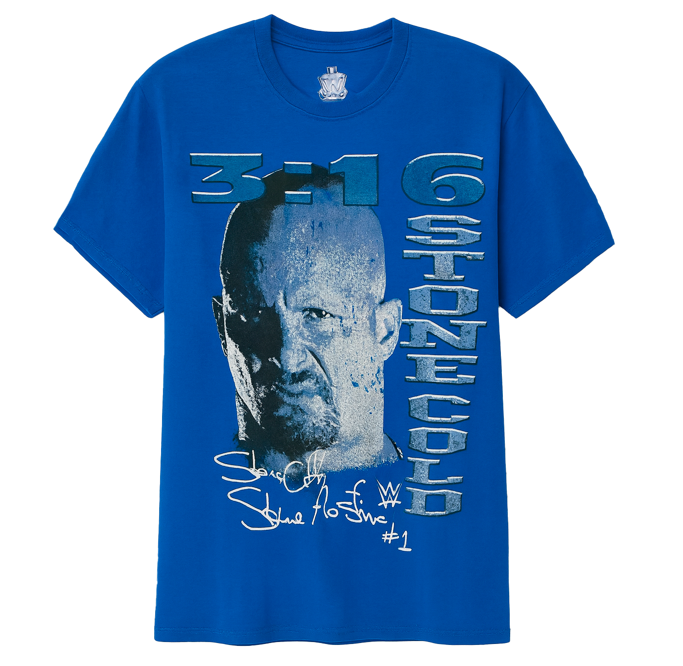 LICENSED WWE STONE COLD T-SHIRT ROYAL - WXAS4534BC