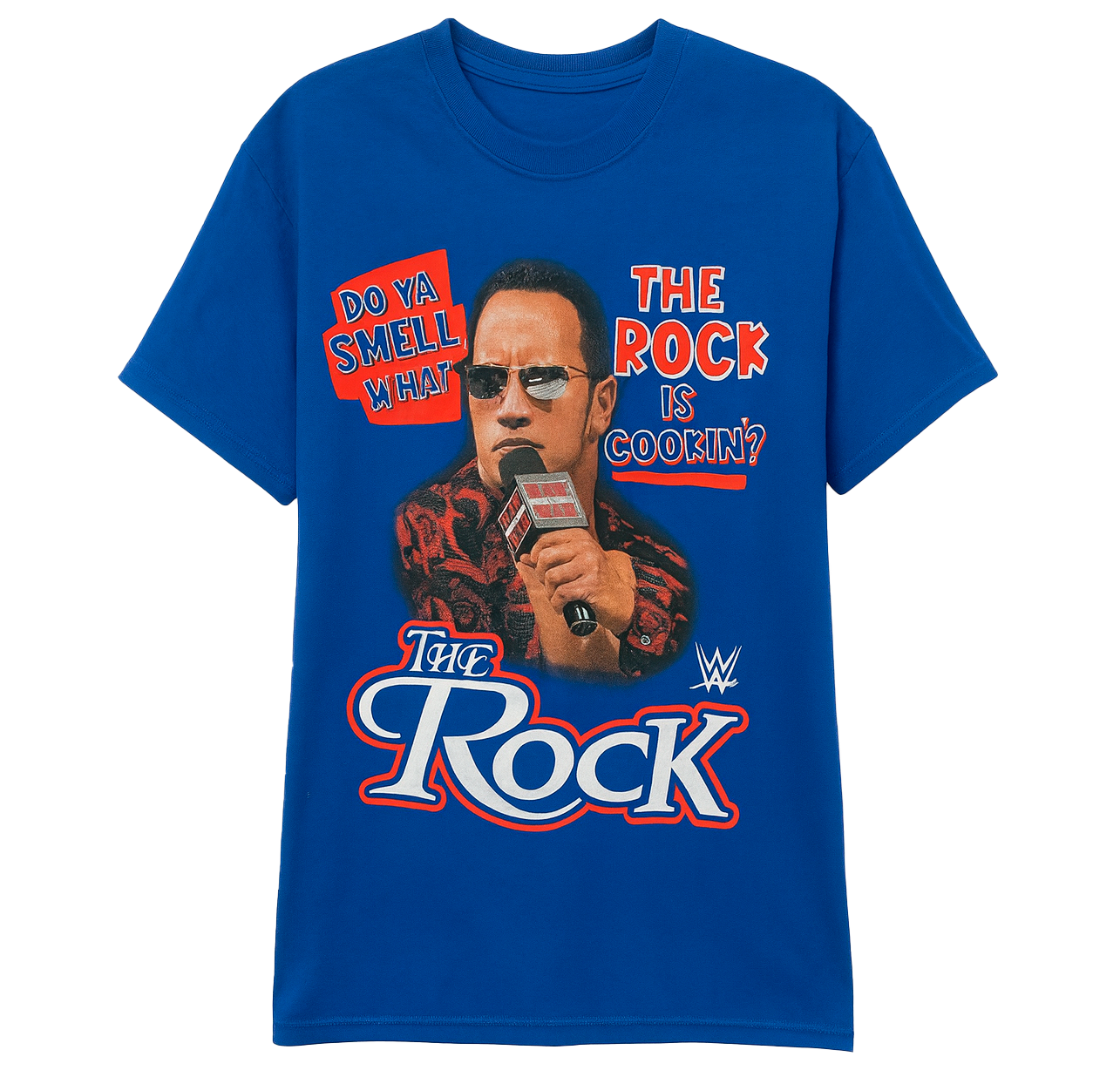 LICENSED WWE THE ROCK T-SHIRT ROYAL - WXNS4468TJ