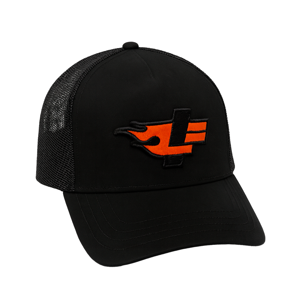 LICENSED D73 HOT WHEELS x LUIS FONSI TRUCKER HAT BLACK - HTW/LF