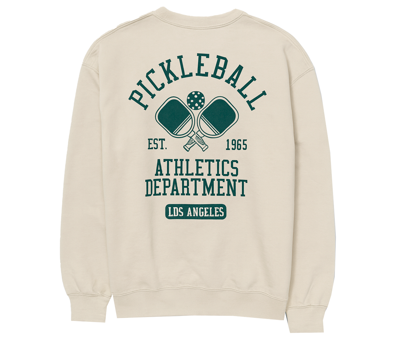 LICENSED PICKLEBALL CREWNECK SWEATSHIRT SAND - RIBW2558TRS
