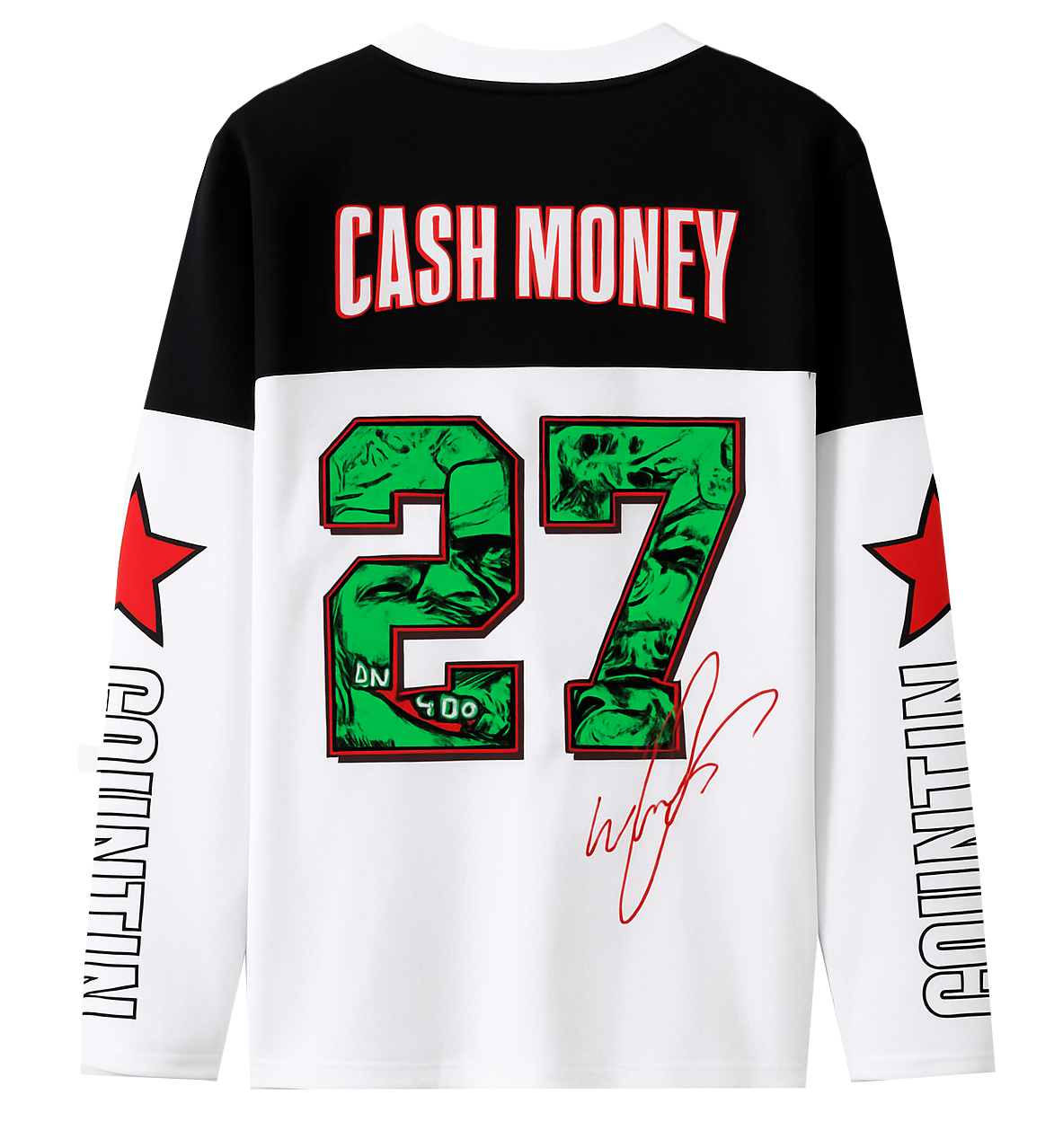 HEADGEAR CASH MONEY RECORDS HOCKEY JERSEY WHITE/BLK - HGC053-HKYJ-37