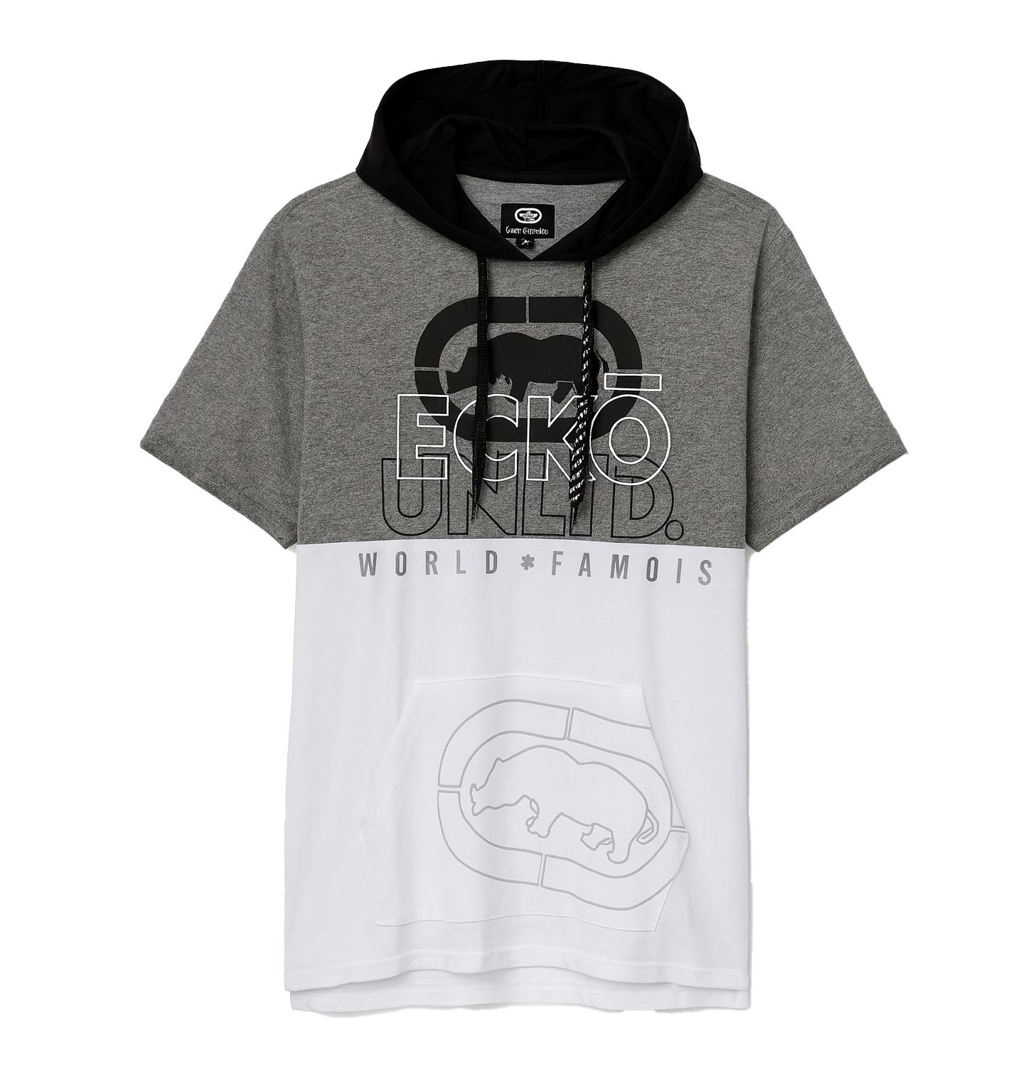 ECKO UNLTD S/S HOODIE SHIRT WHITE - EO12K897