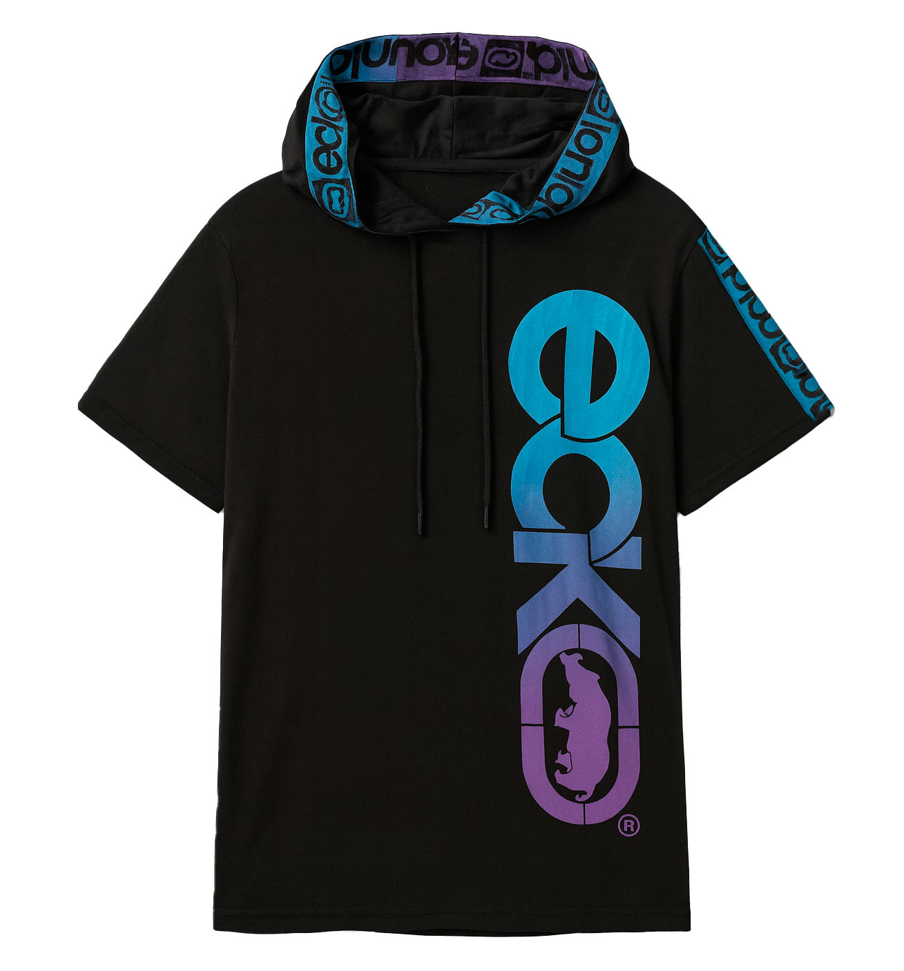 ECKO UNLTD S/S HOODIE SHIRT BLACK - EO31K825