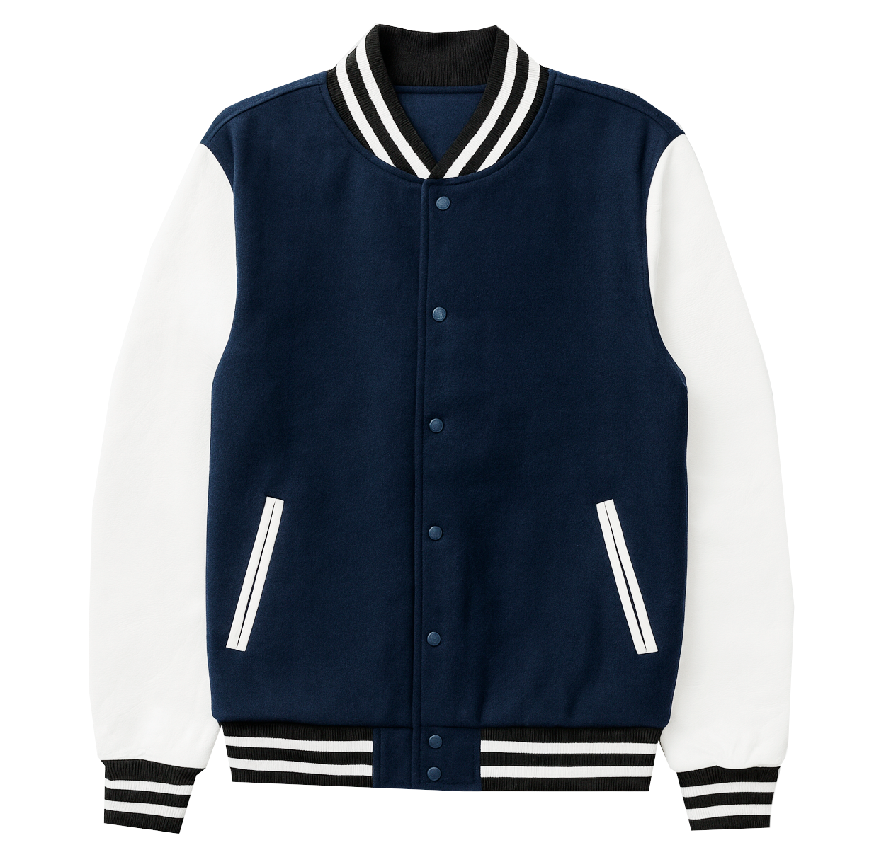 REBEL MINDS VARSITY JACKET NAVY/WHITE - 100-581