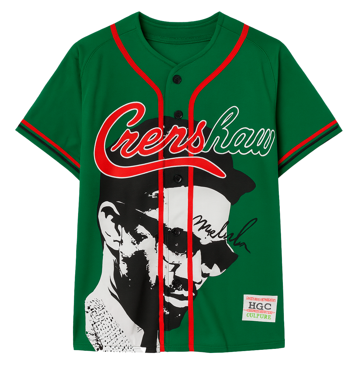HEADGEAR MALCOLM X NIPSEY BASEBALL JERSEY GREEN - HGA007-BAJ-08