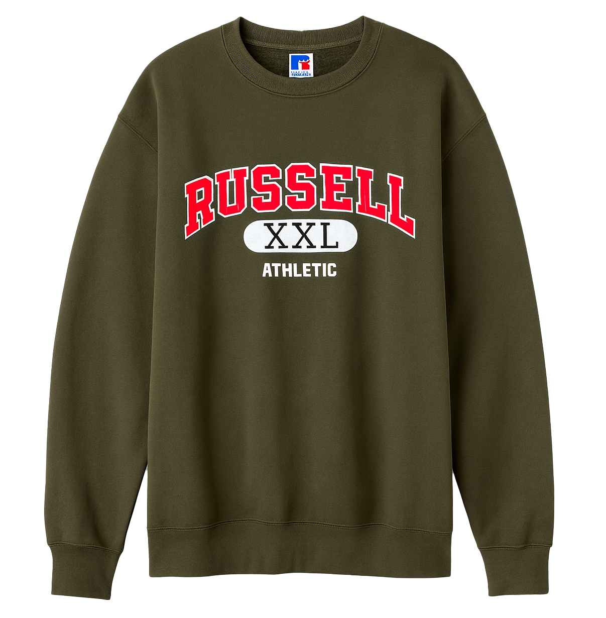 RUSSELL ATHLETIC CREWNECK SWEATSHIRT OLIVE - RUSFLCCRW