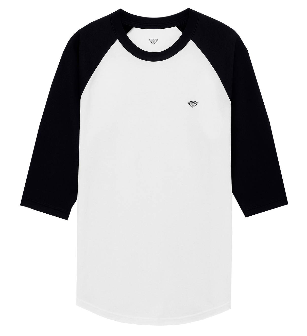 DIAMOND SUPPLY CO RAGLAN SHIRT WHITE/BLACK - MINI DMND