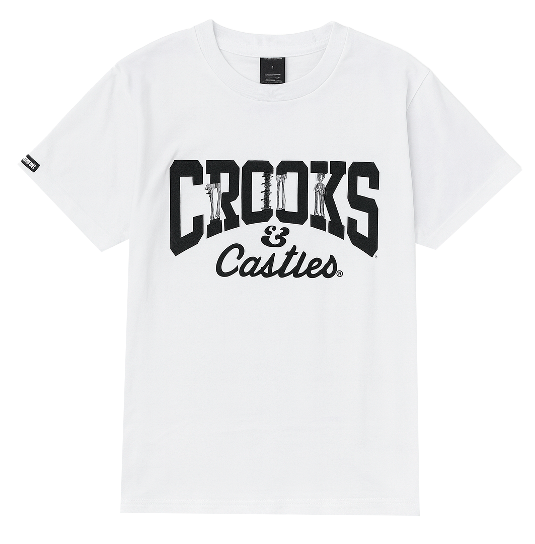 CROOKS & CASTLES GRAPHIC T-SHIRT WHITE - BONES