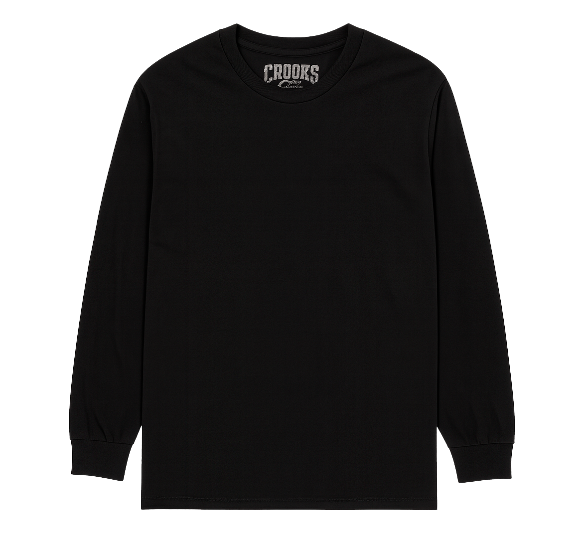 CROOKS & CASTLES LONG SLEEVE SHIRT BLACK - BLANK (PRINTED TAG)