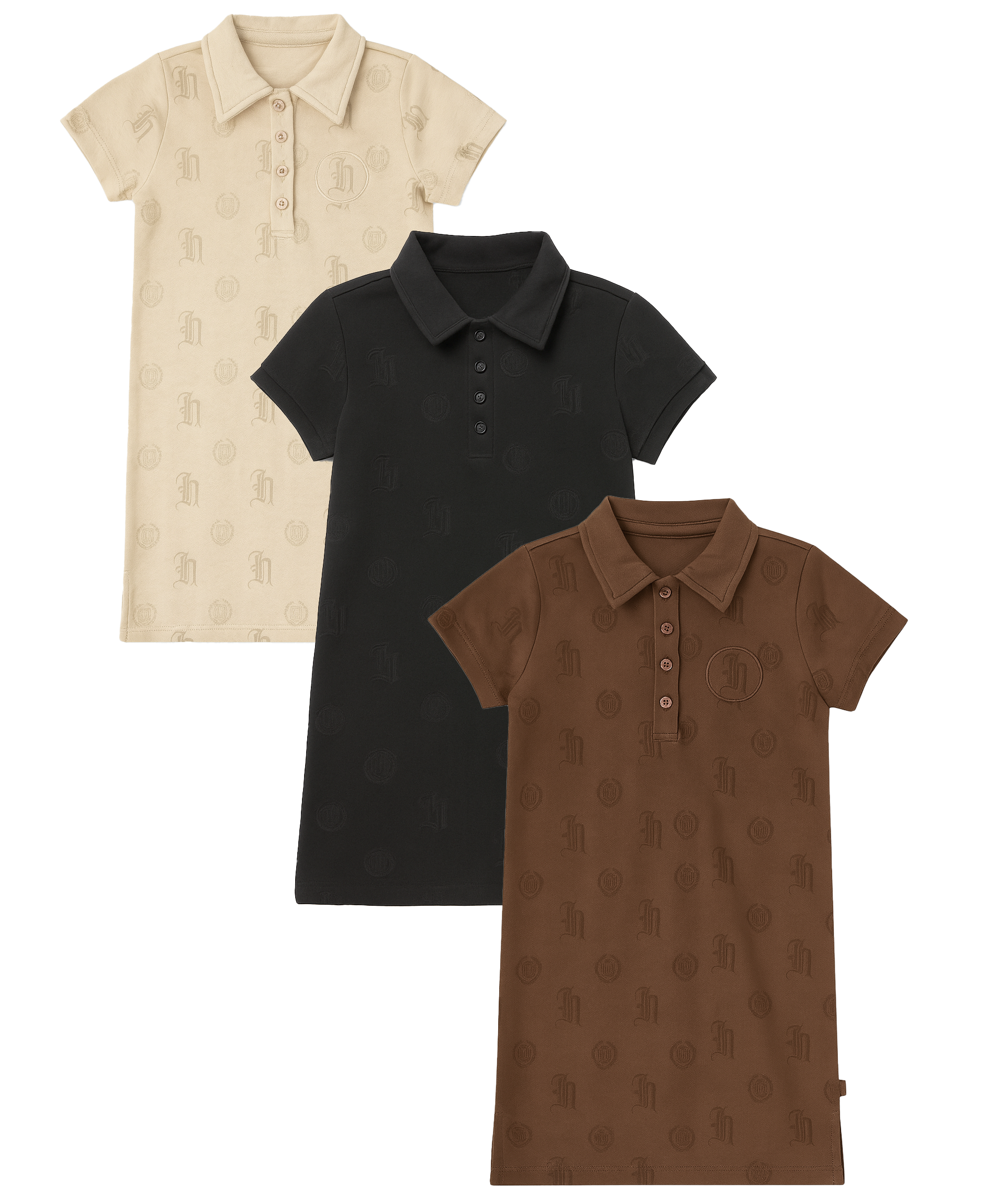 GIRLS HONOR THE GIFT ASSORTED POLO DRESS ASST 3-COLOR - KHTG230317