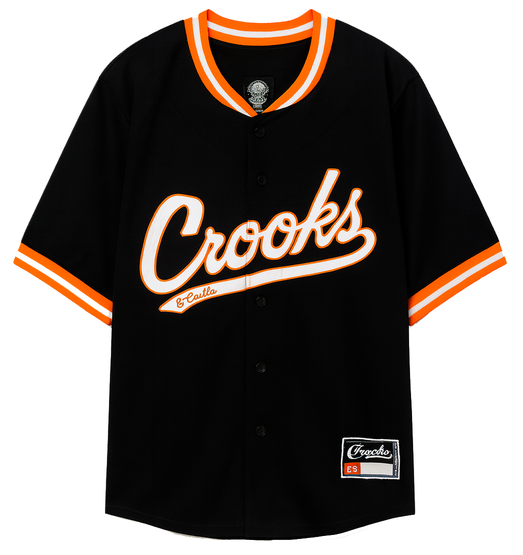 CROOKS & CASTLES BASEBALL JERSEY BLACK - 4P10107