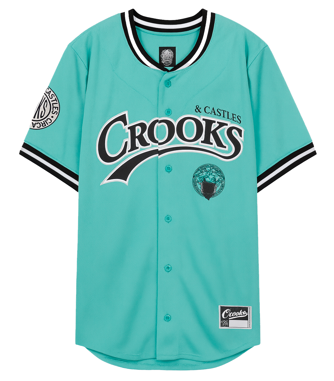 CROOKS & CASTLES BASEBALL JERSEY TEAL - 4P10103