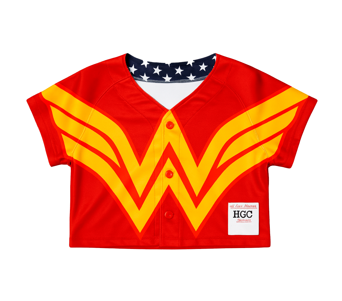 WOMENS HEADGEAR WONDER WOMAN CROP TOP RED - HGC050-CROP-17