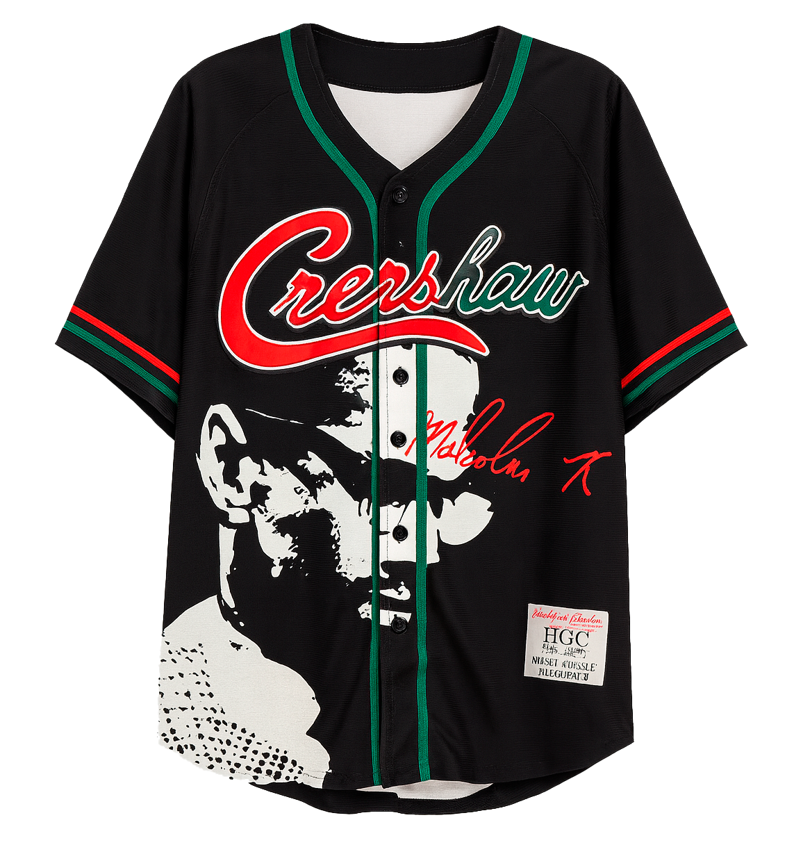 HEADGEAR MALCOLM X NIPSEY BASEBALL JERSEY BLACK - HGA007-BAJ-09