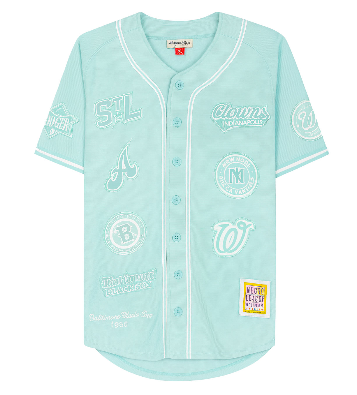 HEADGEAR NEGRO LEAGUE COLLAGE BASEBALL JERSEY TEAL - HGNL166-BAJ-06