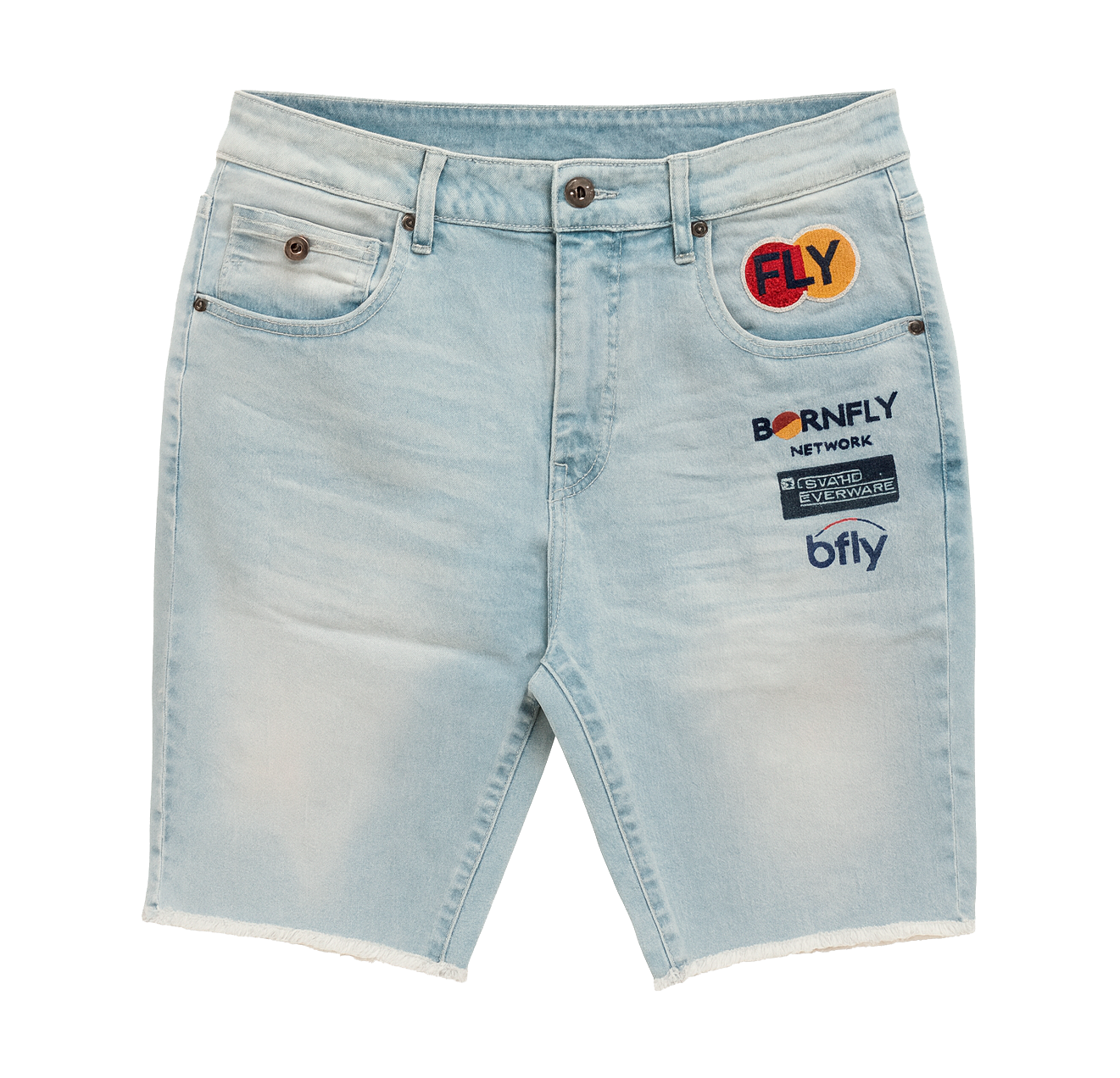 BORN FLY DENIM SHORTS LT STONE WASH - 2203D4668