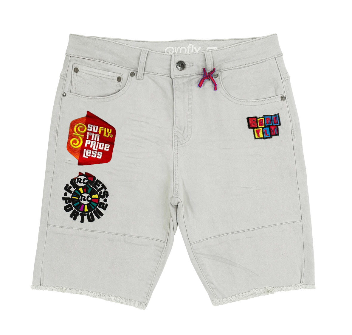 BORN FLY DENIM SHORTS GREY STONE WASH - 2203D4359