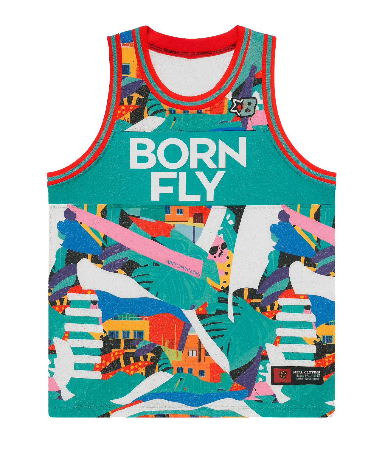 BORN FLY BASKETBALL JERSEY TEAL - 2206C4414