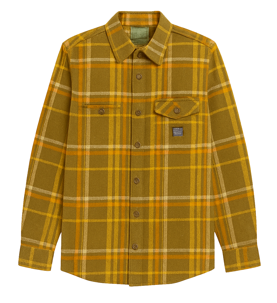 BORN FLY L/S FLANNEL BUTTON DOWN SHIRT OLIVE - 2309W4808