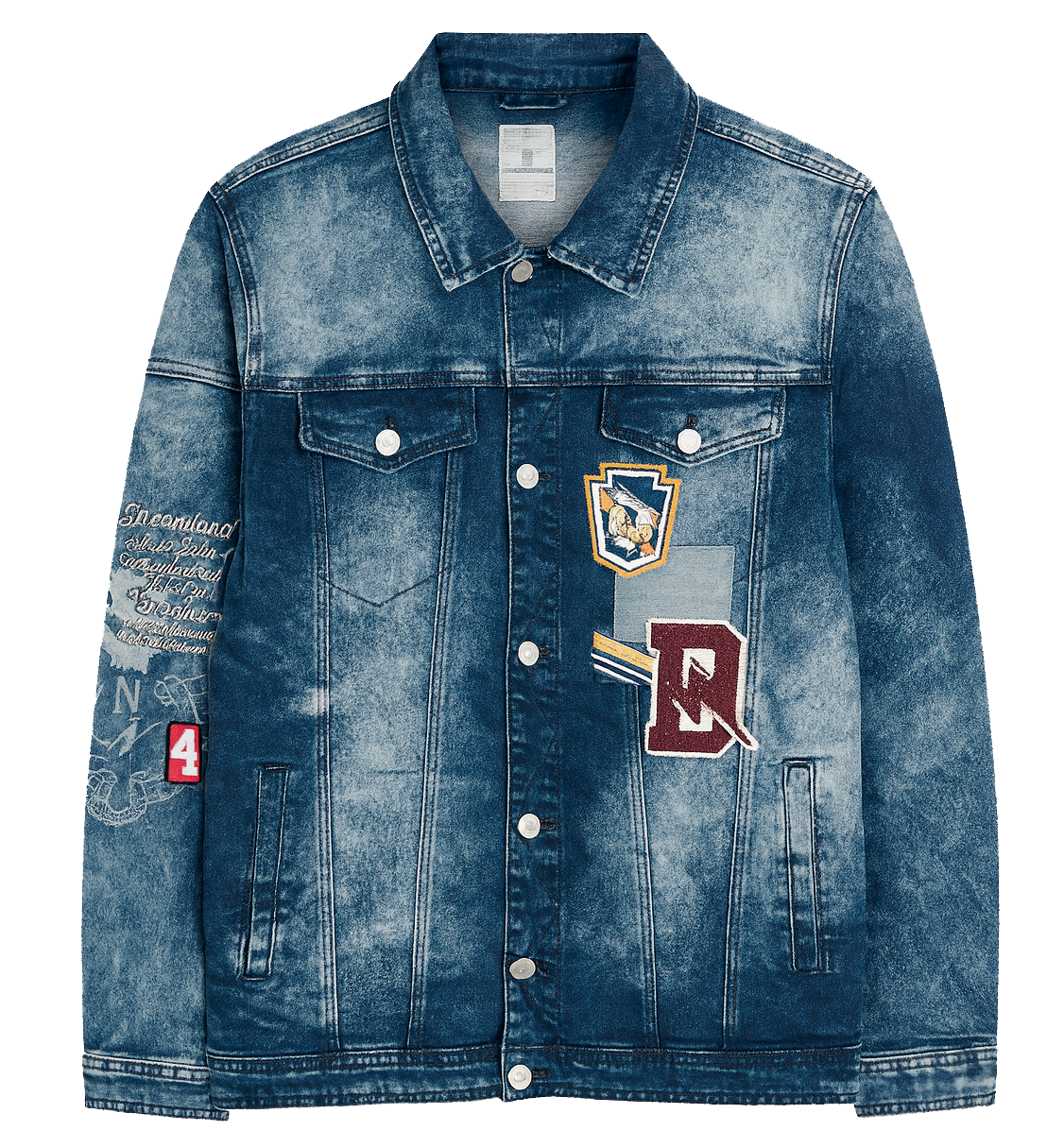 DREAMLAND PLUS SIZE DENIM JACKET MED STONE WASH - D2209O0728BT