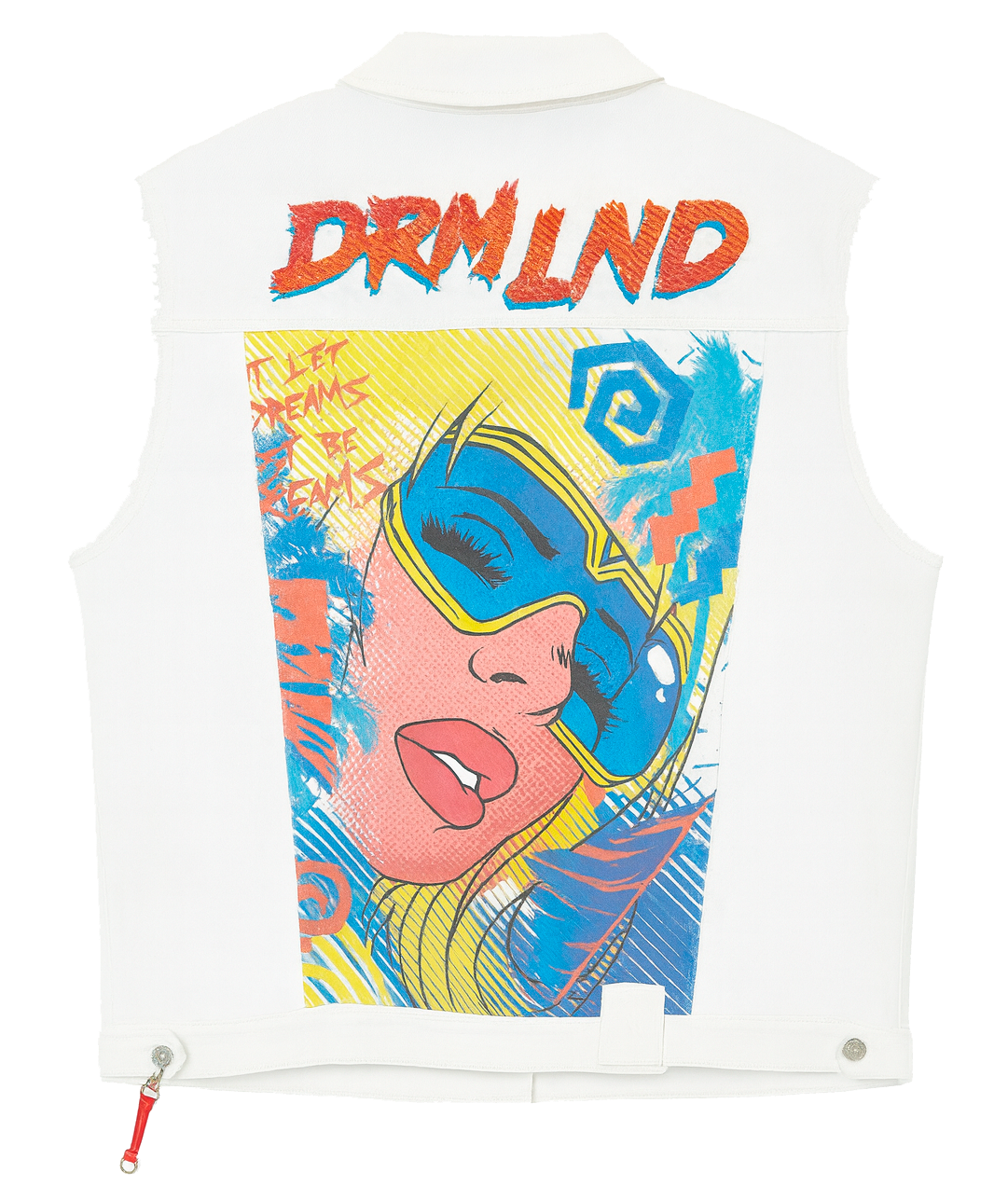 DREAMLAND PLUS SIZE DENIM VEST WHITE - D2206O0667BT