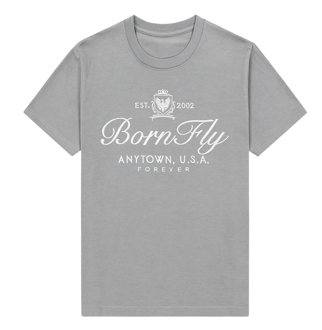 BORN FLY EMBROIDERED T-SHIRT H.GREY - 2302T4628