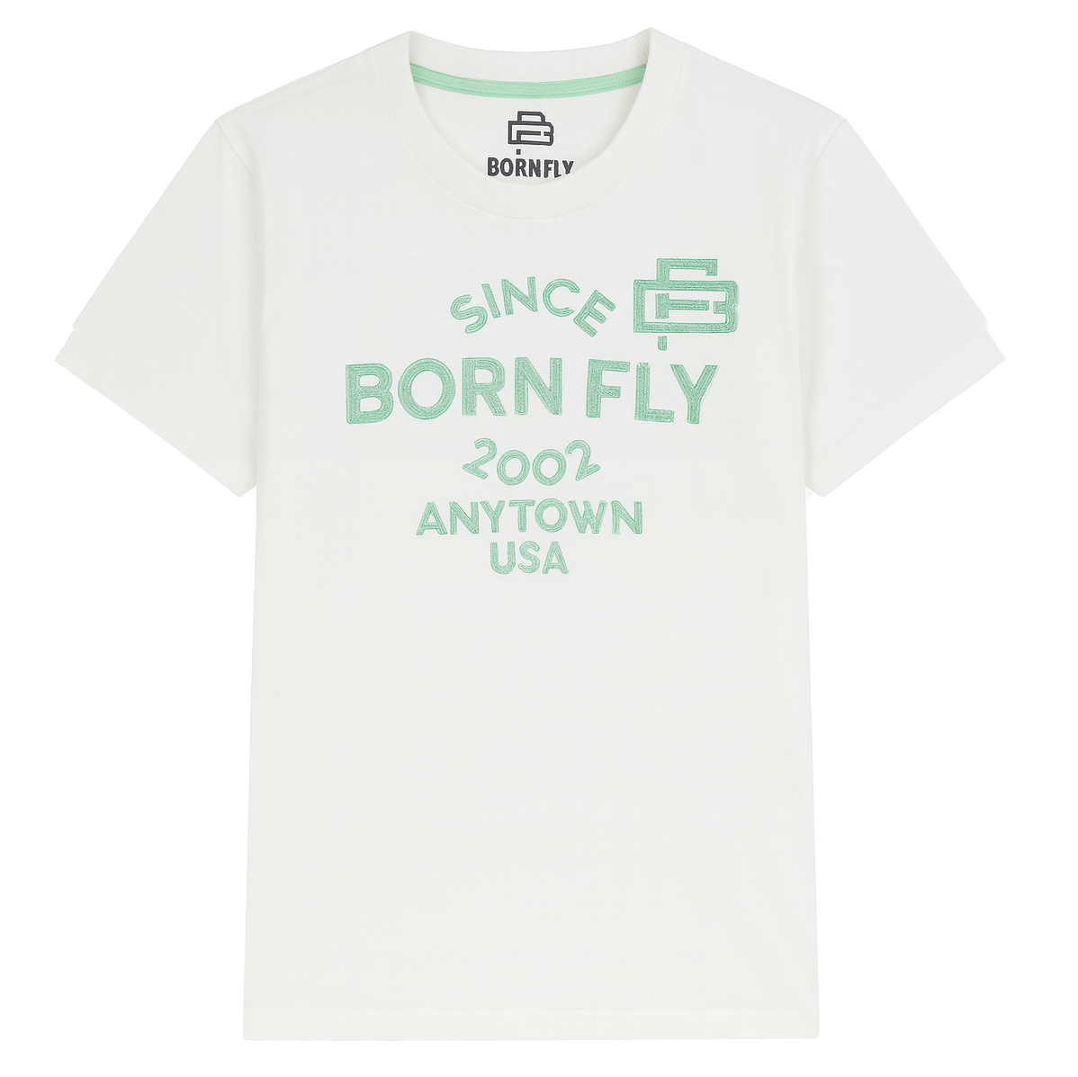 BORN FLY EMBROIDERED T-SHIRT WHITE - 2203T4373