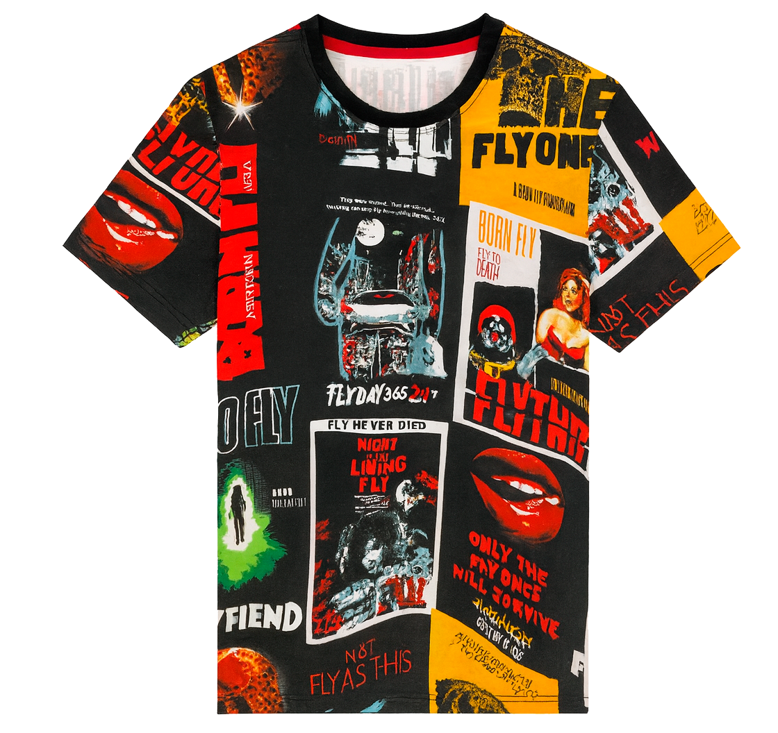 BORN FLY GRAPHIC T-SHIRT BLACK - 2109T4195
