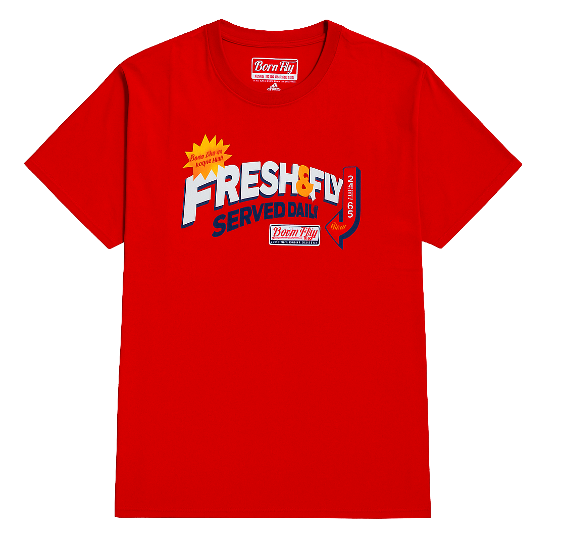BORN FLY GRAPHIC T-SHIRT RED - 2308T4782BT