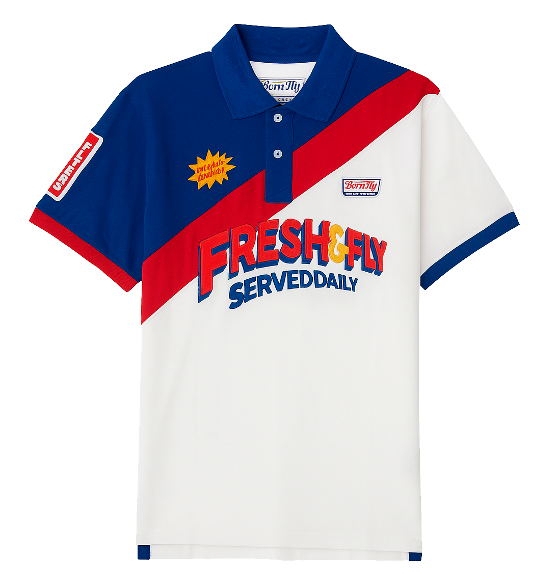 BORN FLY S/S POLO SHIRT WHITE - 2308P4890
