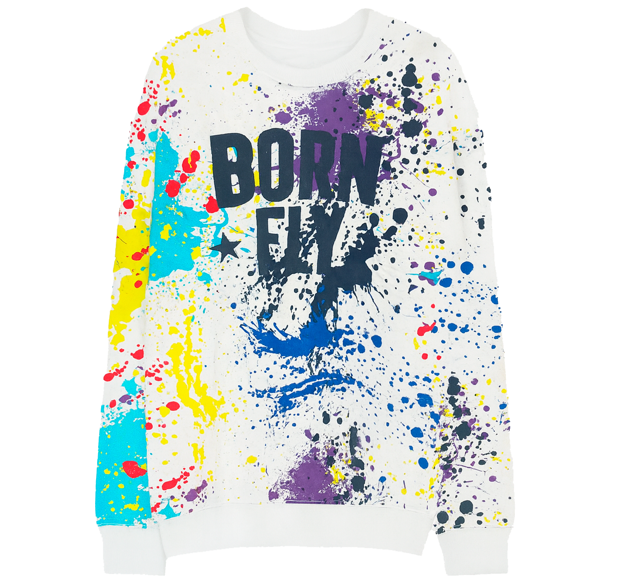 BORN FLY CREWNECK SWEATSHIRT WHITE - B07C2627