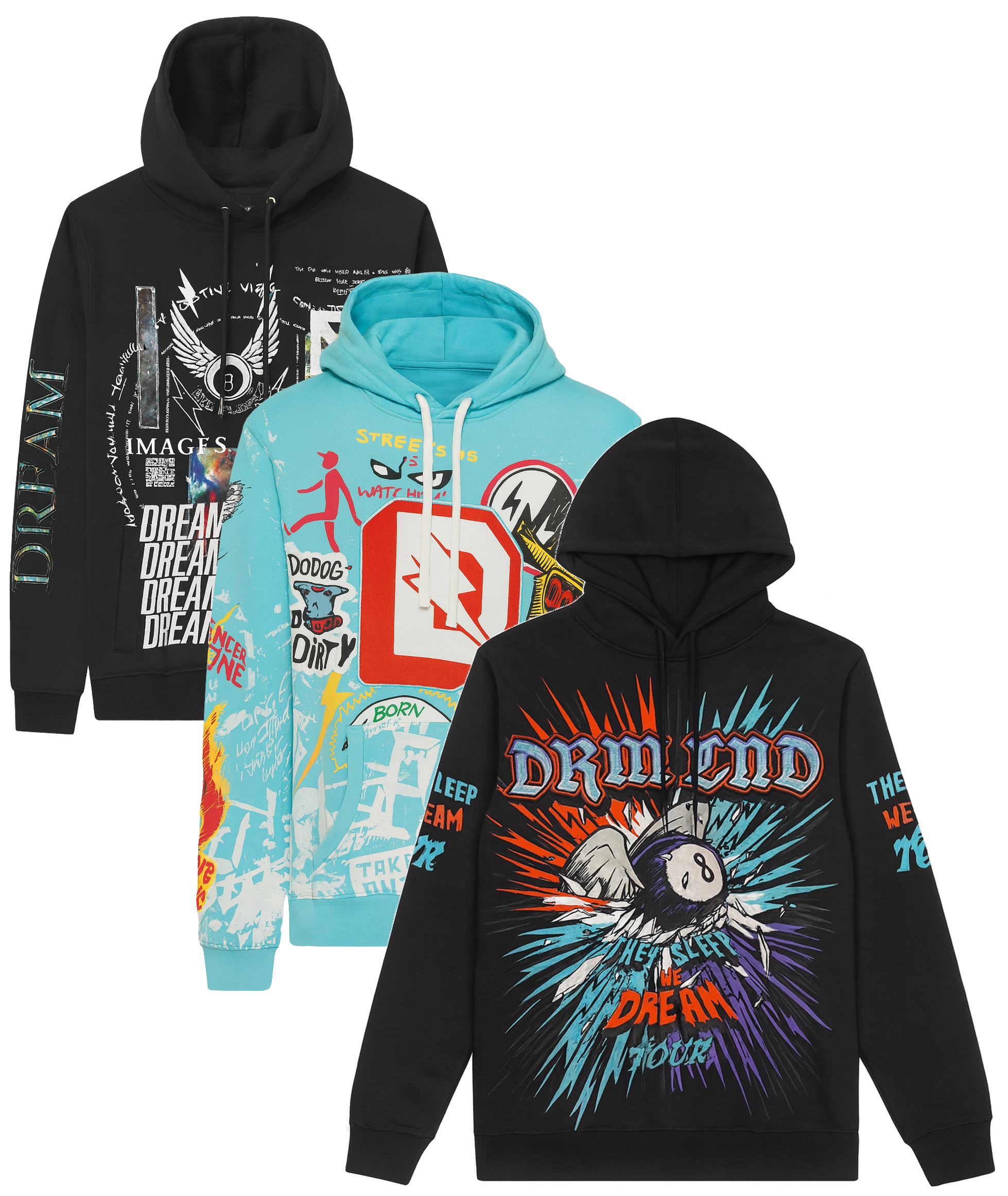 DREAMLAND ASSORTED GRAPHIC HOODIES ASST - DLHDA