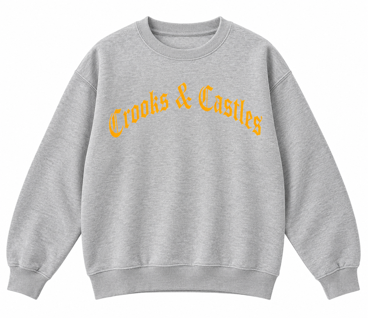 CROOKS & CASTLES CREWNECK H. GREY - HEIR APPARENT