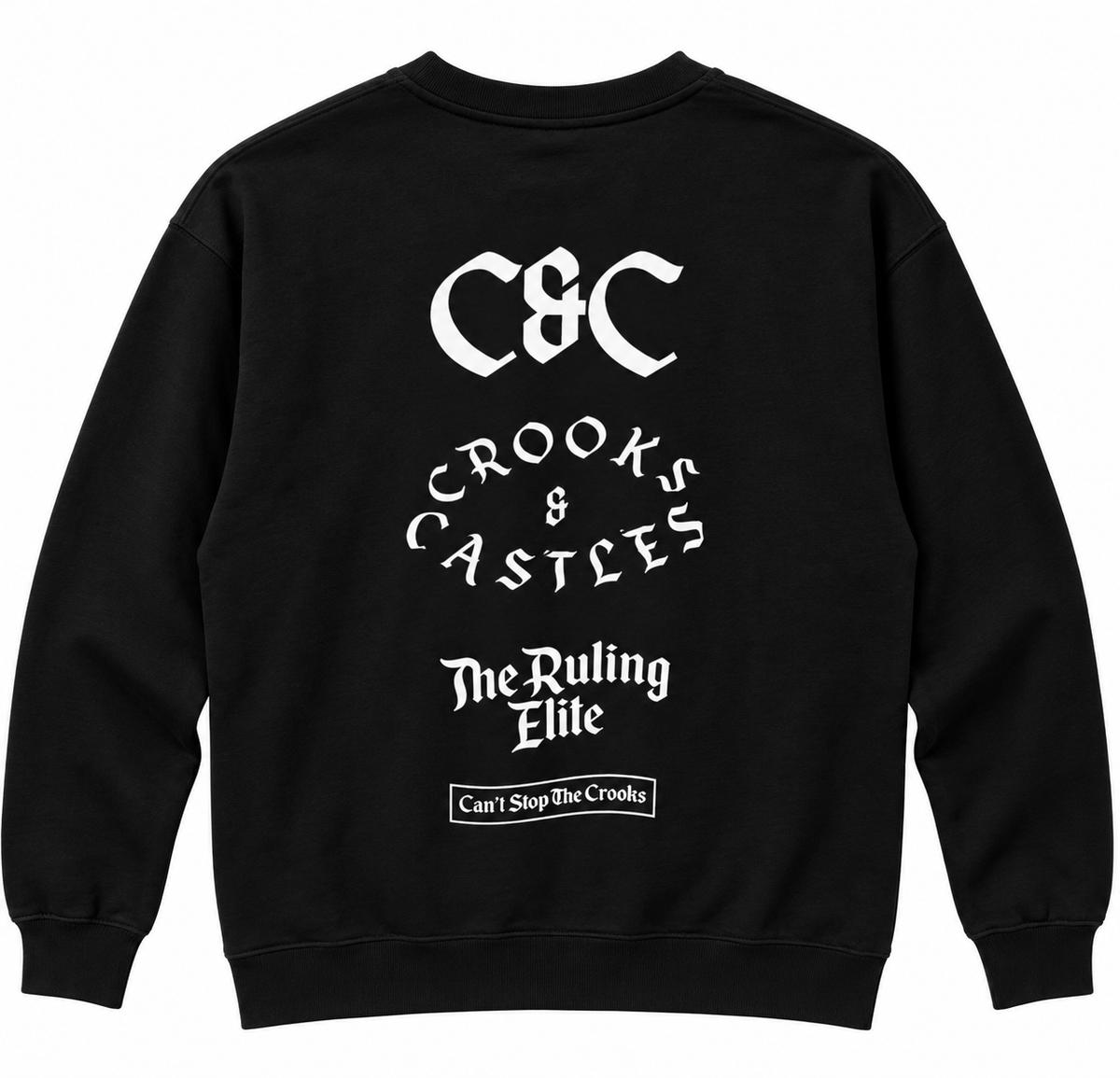 CROOKS & CASTLES CREWNECK BLACK  - GOTHIC ELITE