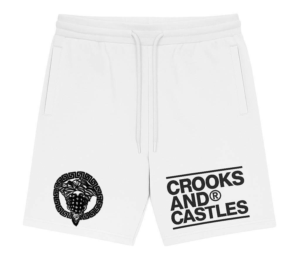 CROOKS & CASTLES SWEAT SHORTS WHITE - 2EC6507