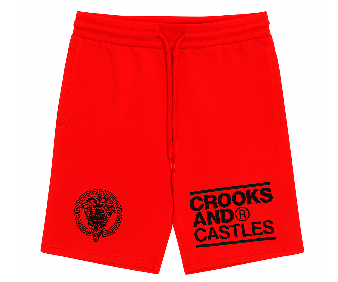 CROOKS & CASTLES SWEAT SHORTS RED - 2EC6507