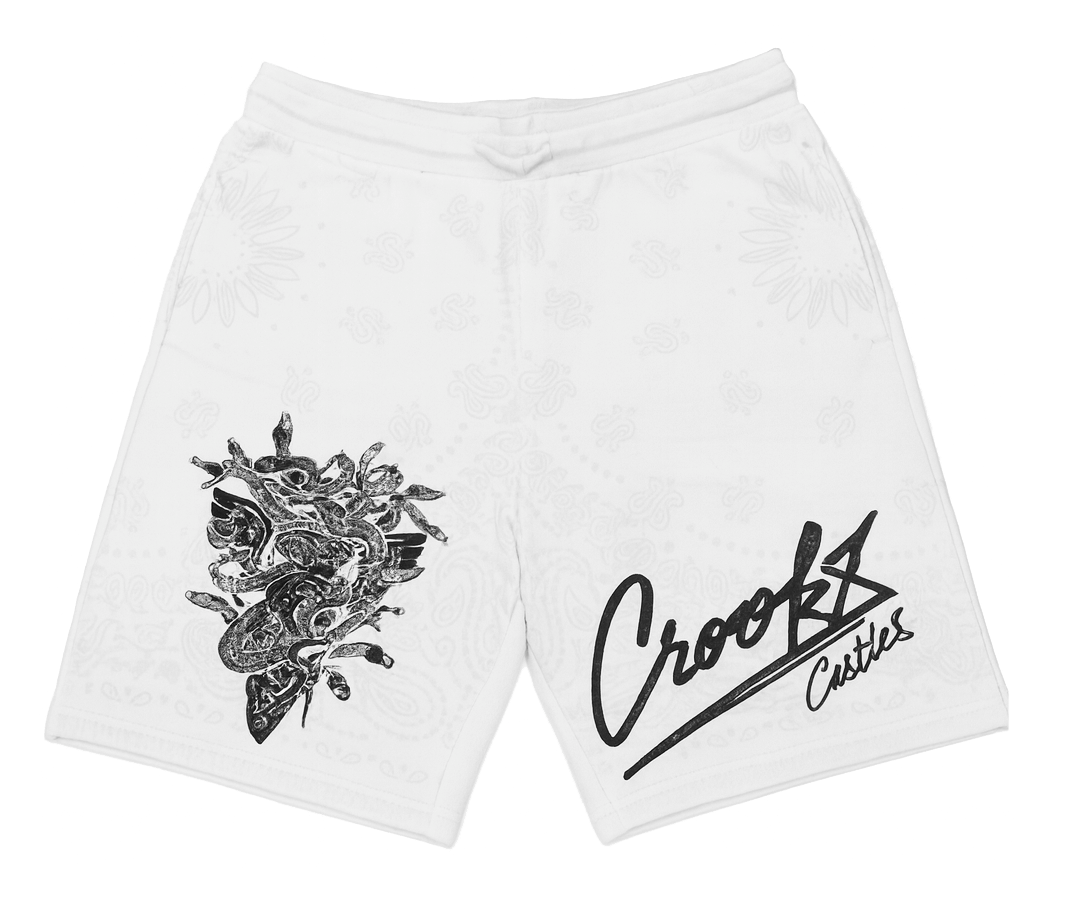 CROOKS & CASTLES SWEAT SHORTS WHITE - 2EC6503