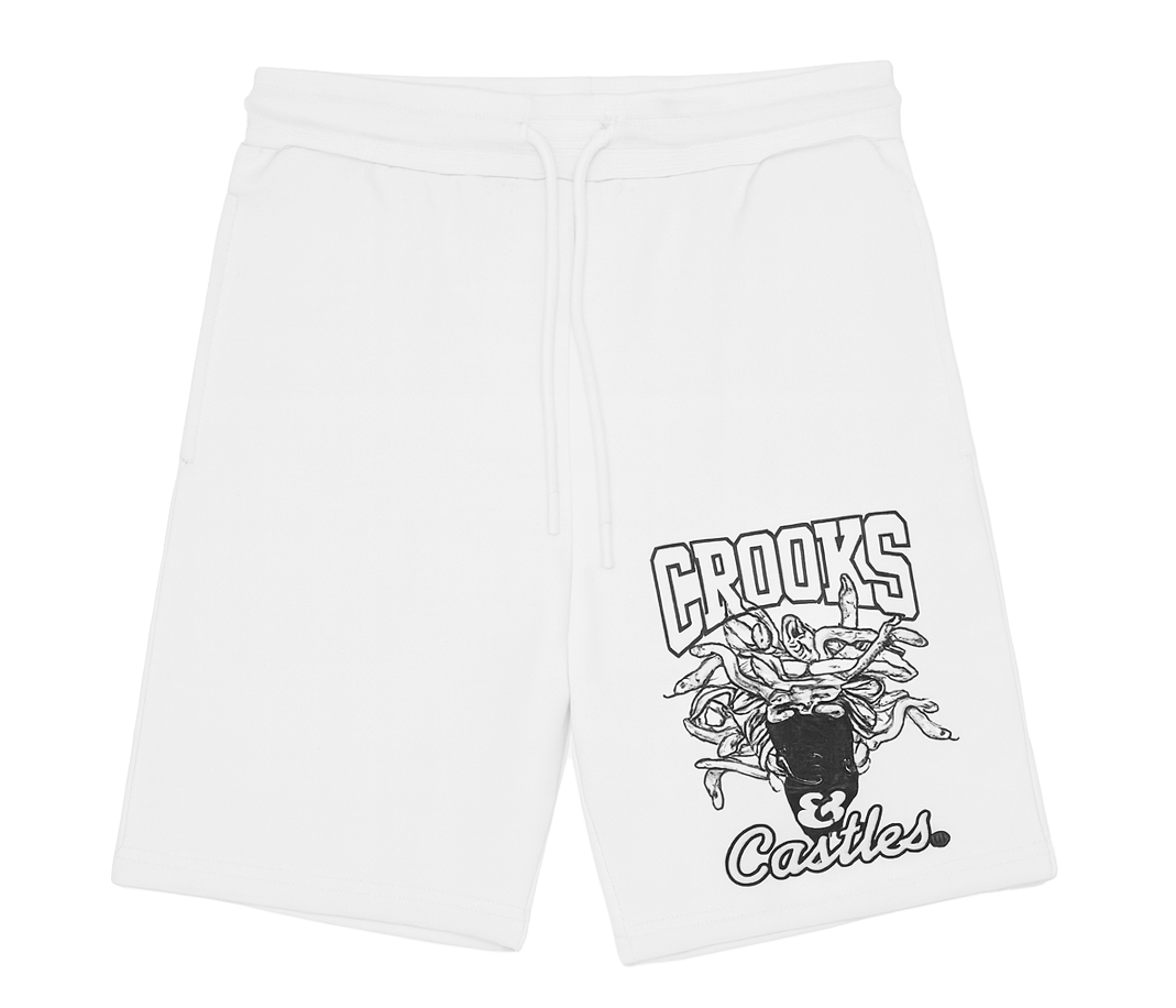 CROOKS & CASTLES SWEAT SHORTS WHITE - 2ECC6506
