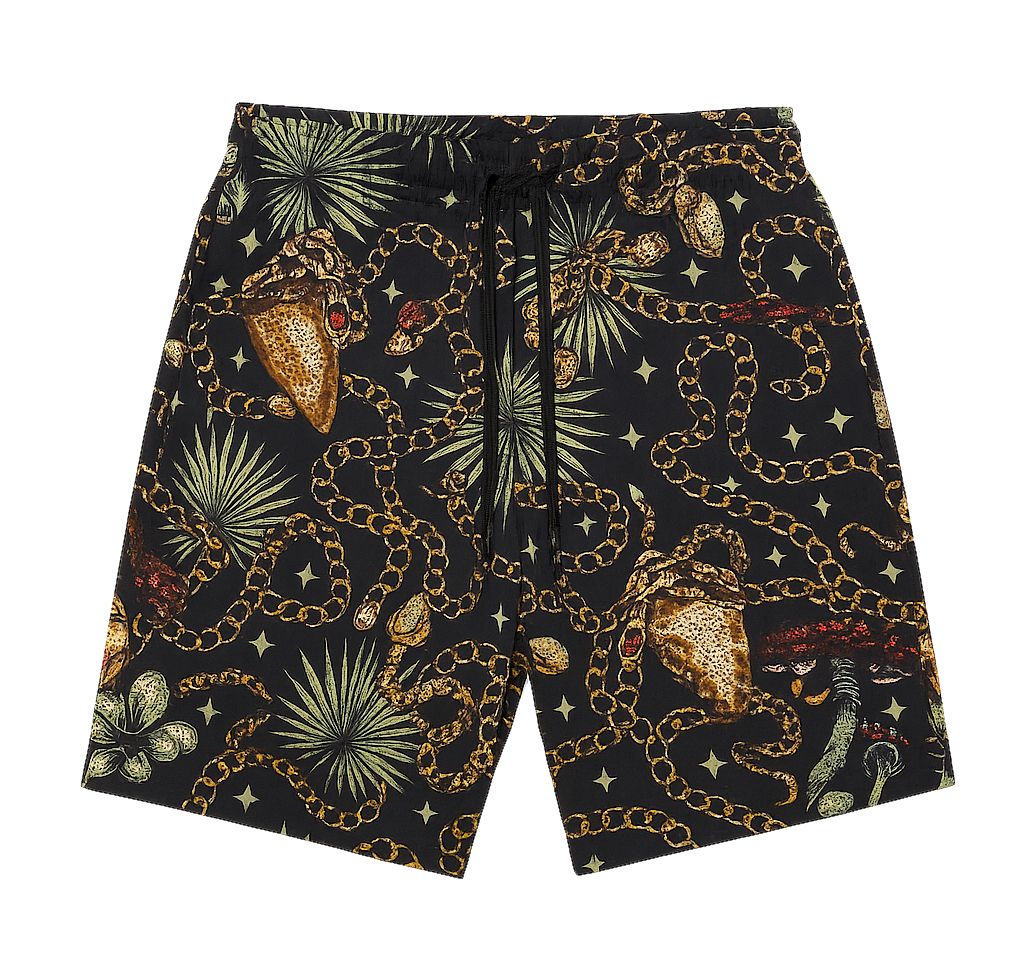 CROOKS & CASTLES BASKETBALL SHORTS BLACK MULTI - 2ECC5510