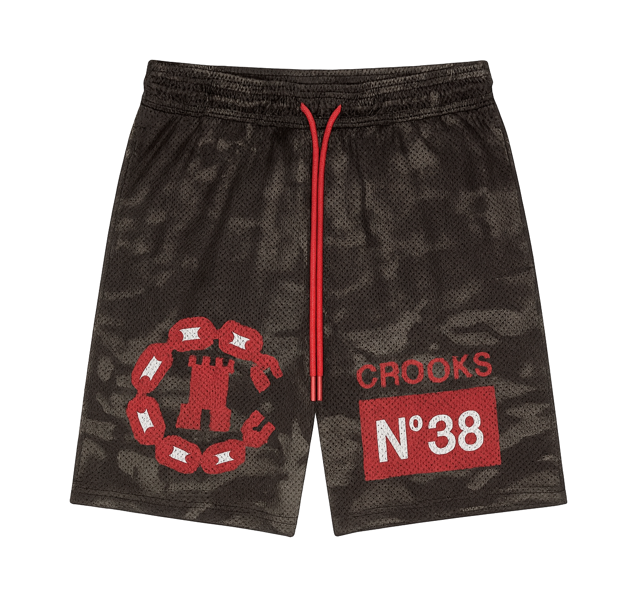 CROOKS & CASTLES BASKETBALL SHORTS BROWN - 2CY6540