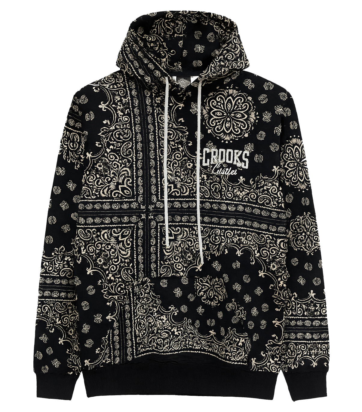 CROOKS & CASTLES AOP HOODIE BLACK - 4Q31000