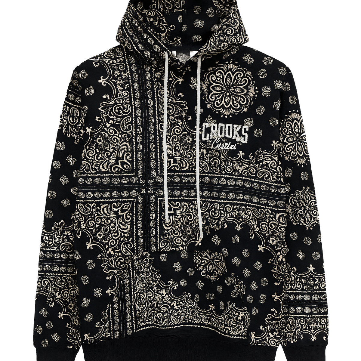 【686╳CROOKS&CASTLES】スノボウェア限定コラボ 黒ブラック（M） CROOKS & CASTLES AOP HOODIE BLACK - 4Q31000