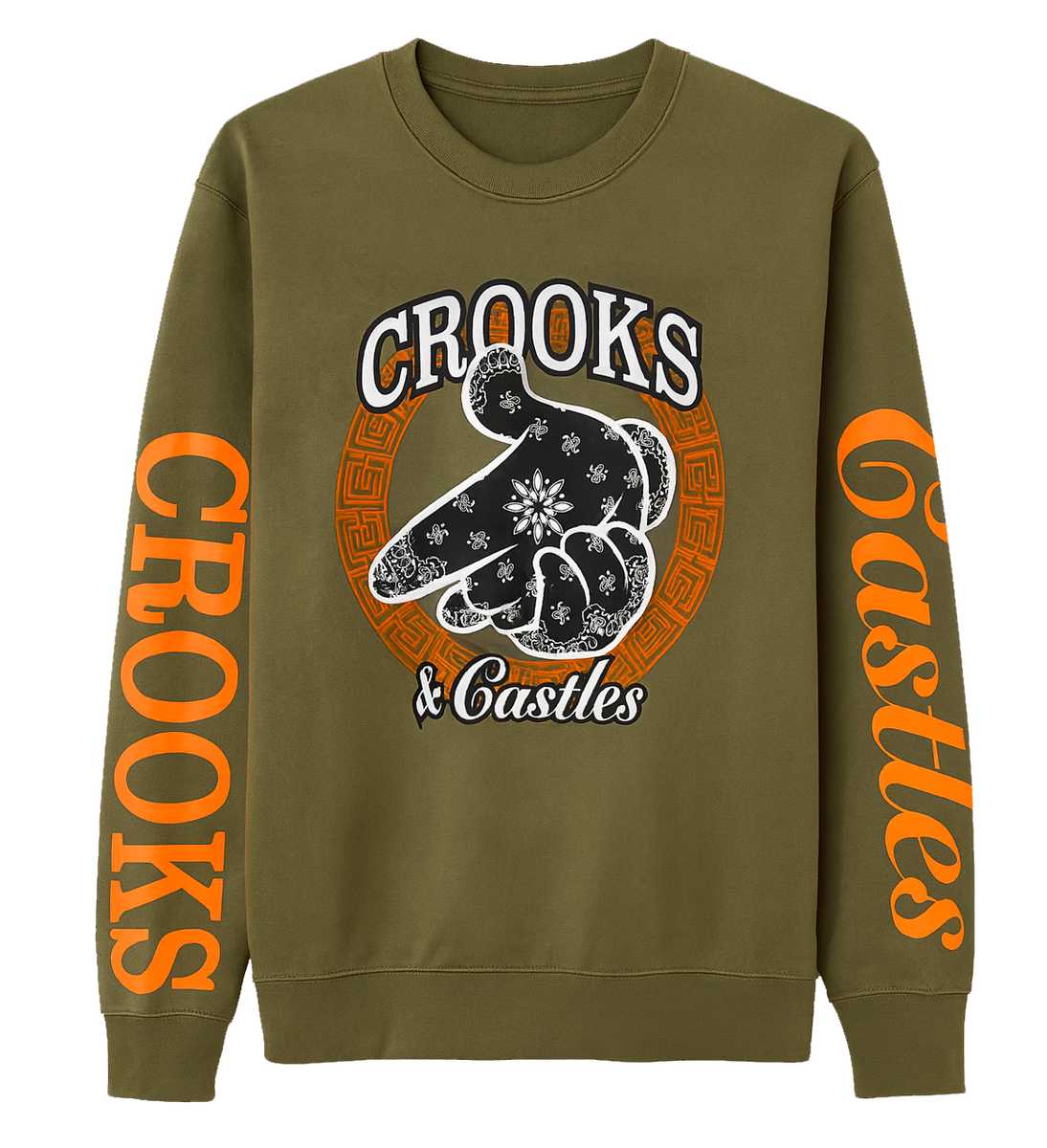 CROOKS & CASTLES GRAPHIC CREWNECK OLIVE - QS210168