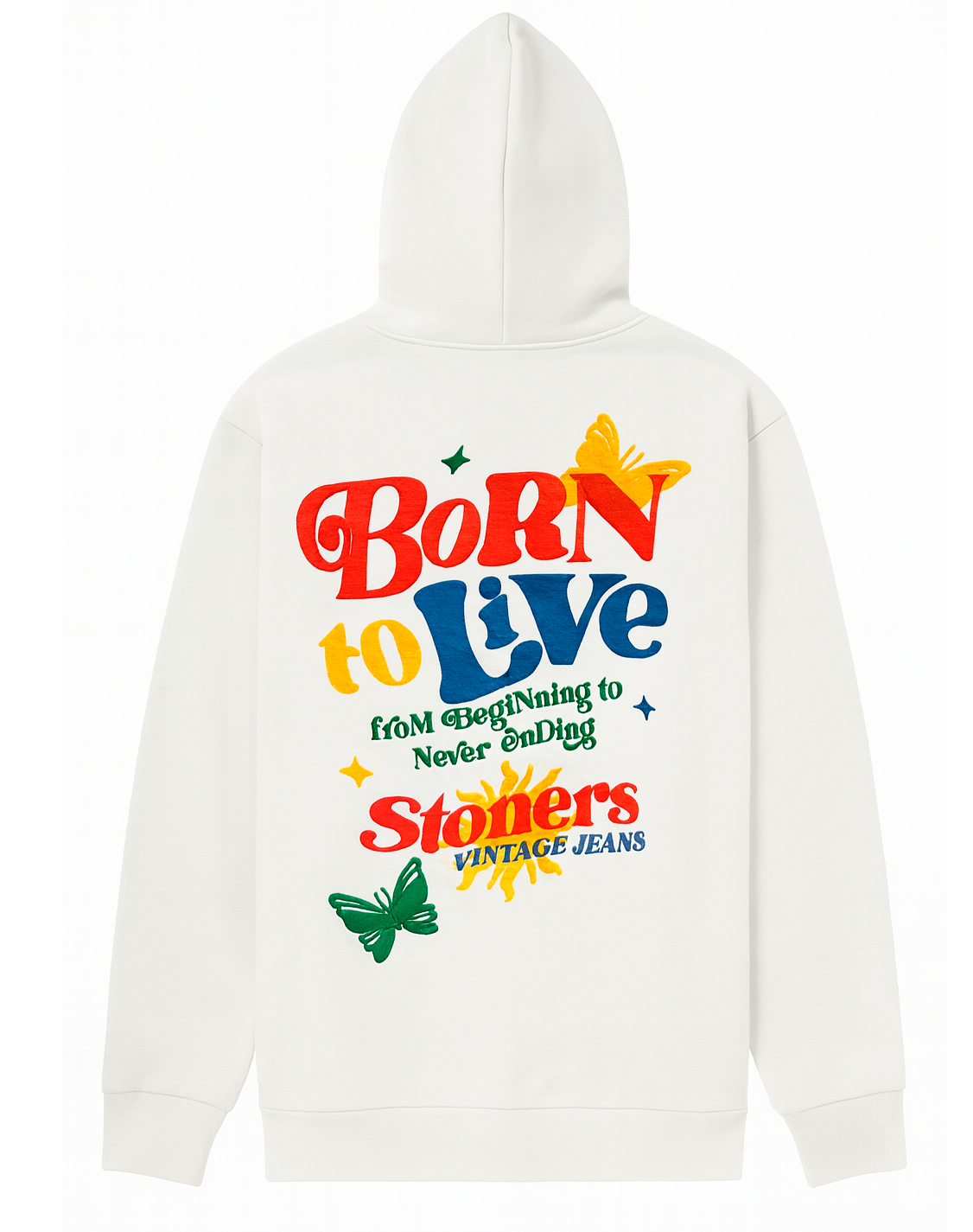 STONERS VINTAGE JEANS HOODIE WHITE - CHILD