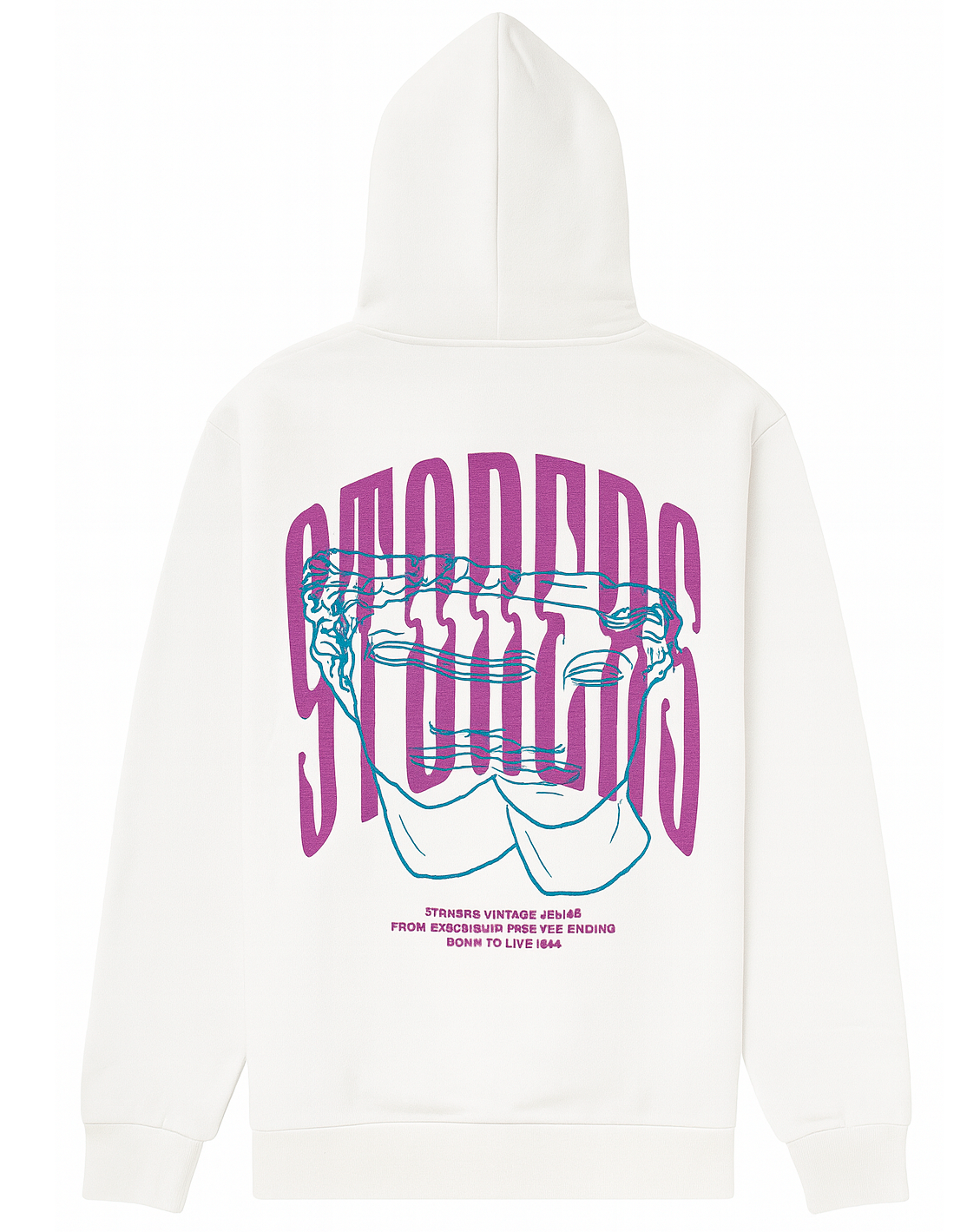 STONERS VINTAGE JEANS HOODIE WHITE - MORPH