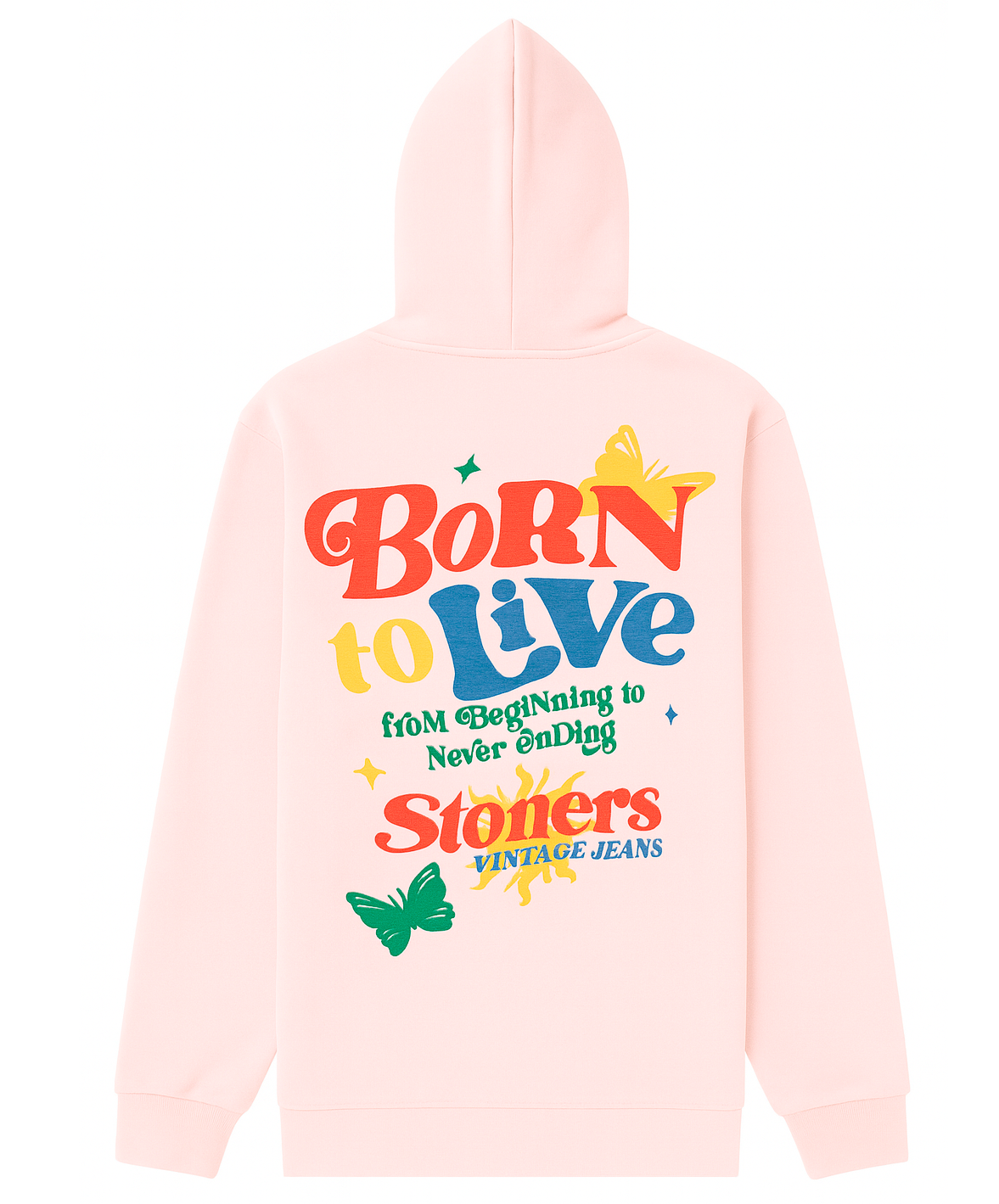 STONERS VINTAGE JEANS HOODIE PINK - CHILDISH