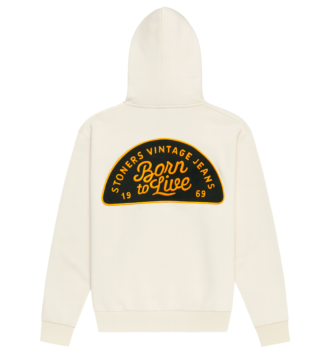 STONERS VINTAGE JEANS HOODIE NATURAL - BOY SCOUT BADGES